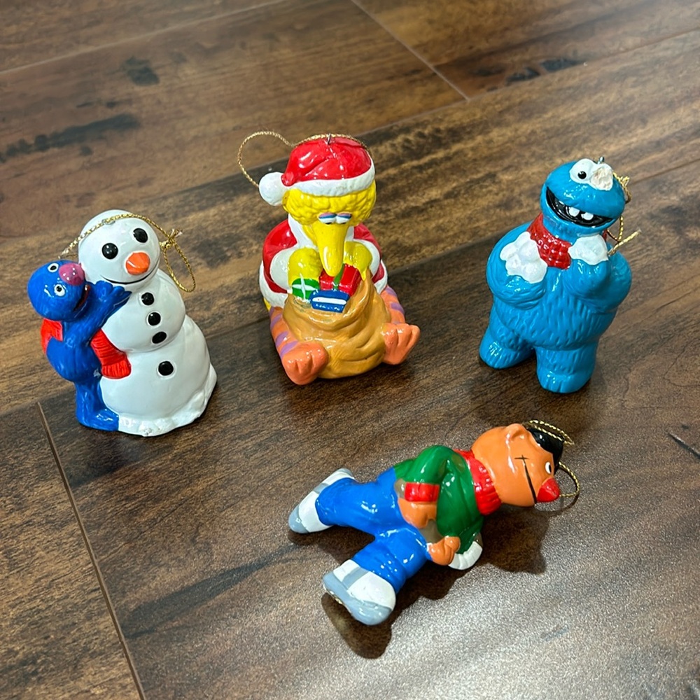 Sesame Street Vintage Christmas Ornaments Set